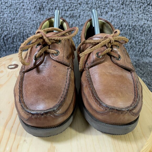 Mephisto Hurrikan Boat Shoes Mens Size 7.5 Brown Leather Loafer Made in Portugal - Picture 2 of 9
